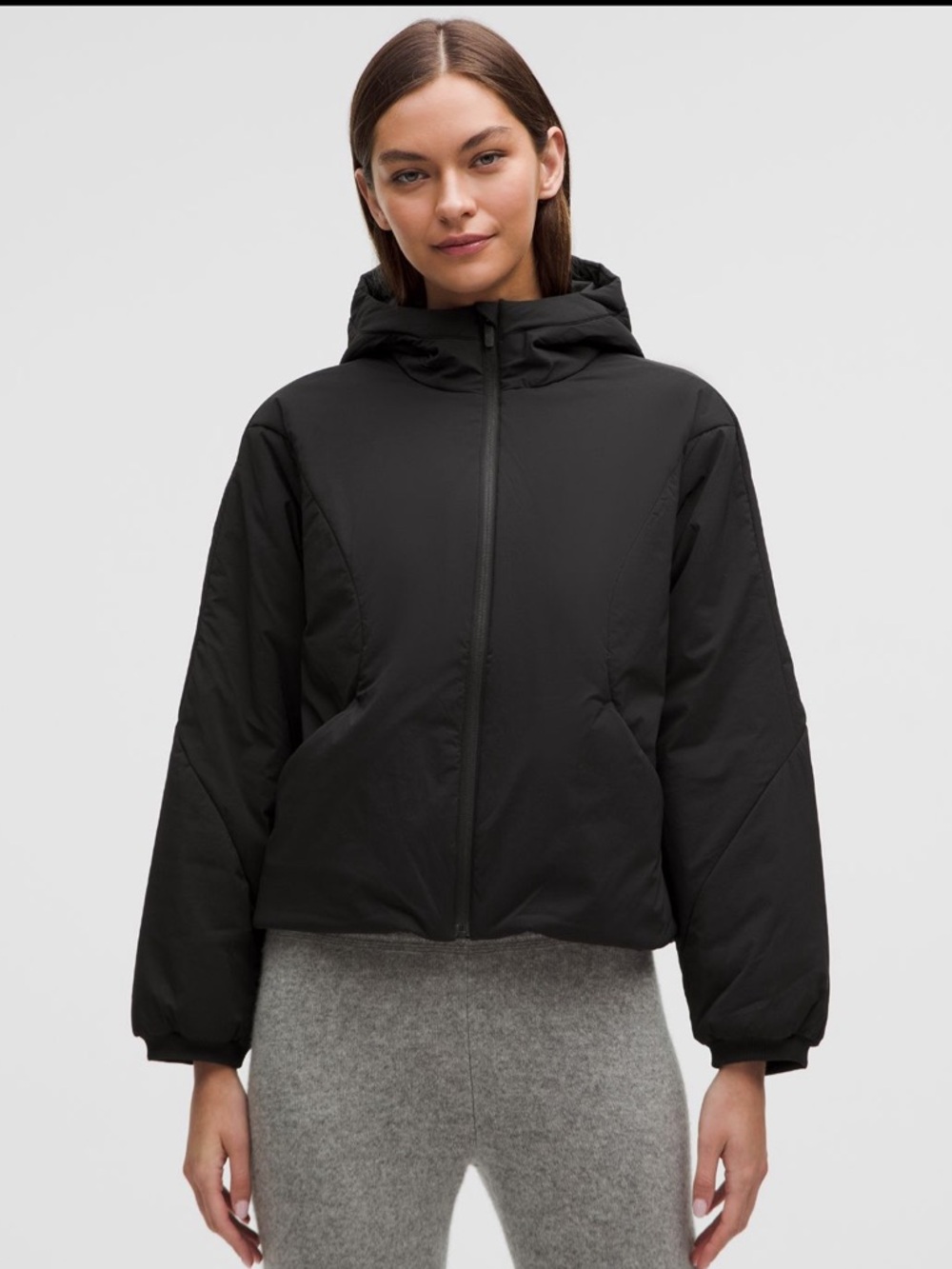 Lululemon Water-Resistant Insulated
Hooded Jacket in Black